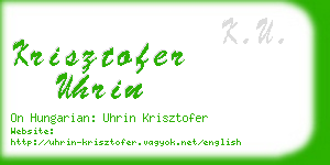 krisztofer uhrin business card